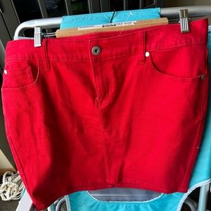 Torrid red denim skirt size 16 new without tags